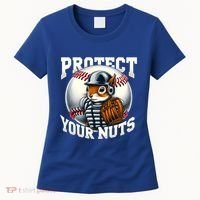 Funny Squirrel Catcher Protect Your Nuts Baseball Lover Gift Women's T-Shirt thumb 0