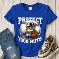 Funny Squirrel Catcher Protect Your Nuts Baseball Lover Gift Women's T-Shirt thumb 3