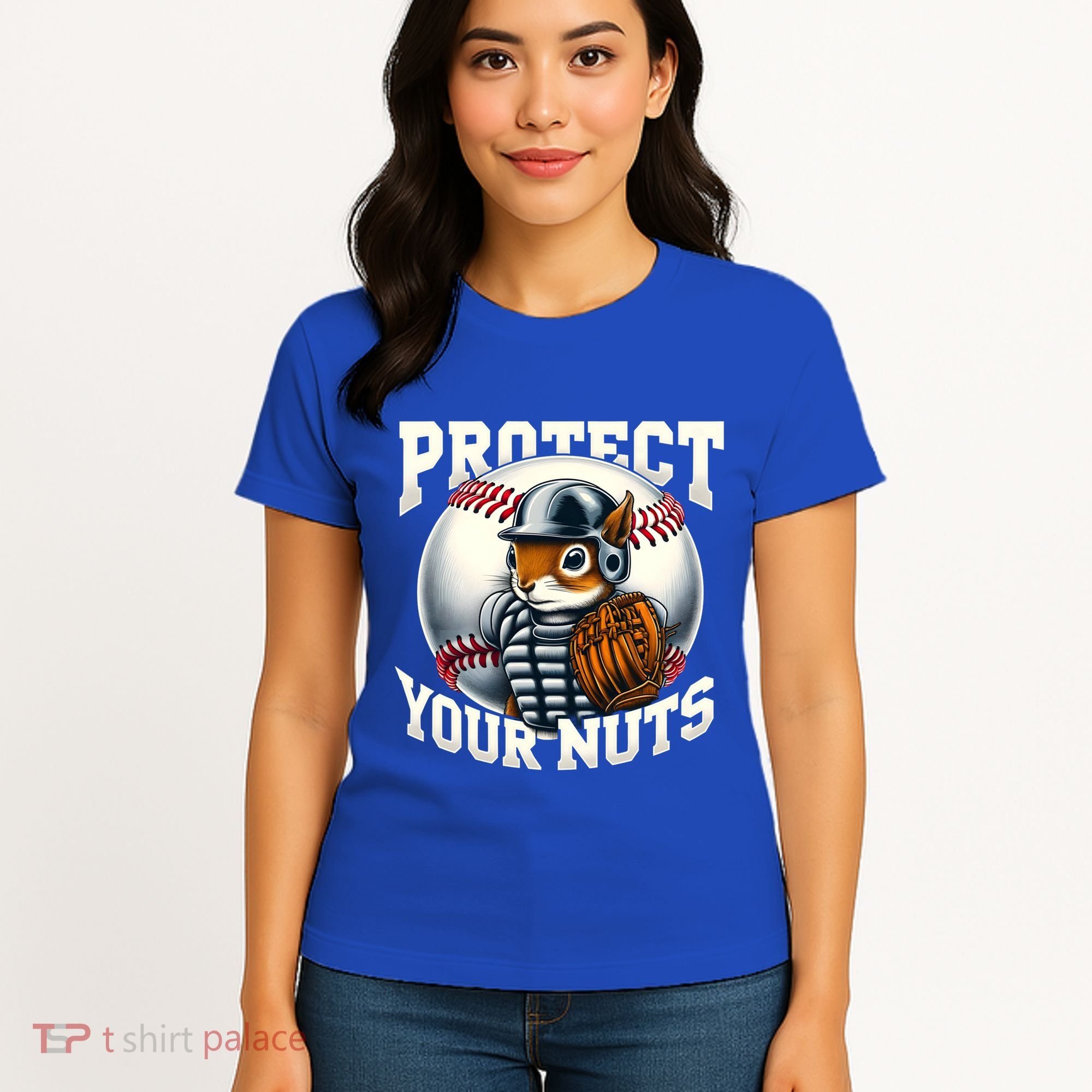 Funny Squirrel Catcher Protect Your Nuts Baseball Lover Gift Women's T-Shirt