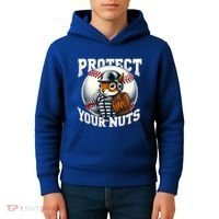 Funny Squirrel Catcher Protect Your Nuts Baseball Lover Gift Kids Hoodie thumb 4