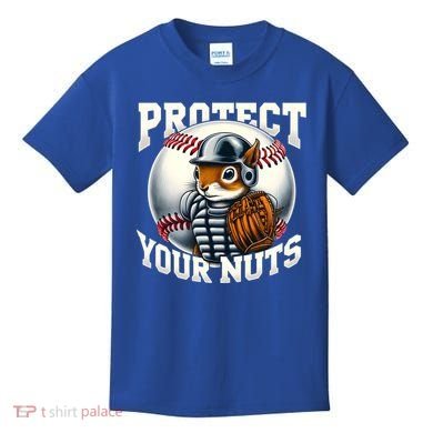 Funny Squirrel Catcher Protect Your Nuts Baseball Lover Gift Kids T-Shirt