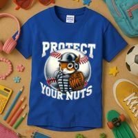 Funny Squirrel Catcher Protect Your Nuts Baseball Lover Gift Kids T-Shirt thumb 3