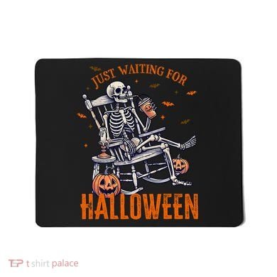 Funny Skeleton Christmas Design Just Waiting For Halloween Mousepad