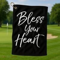Funny Southern Christian Saying Quote Gift Bless Your Heart Gift Golf Towel thumb 1
