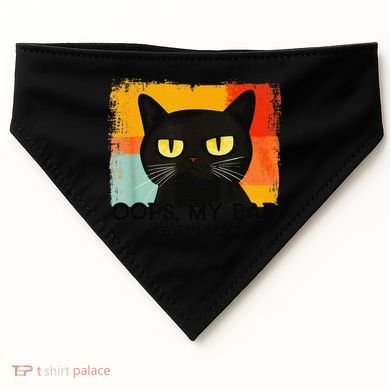 Funny Silly Cat Oops My Bad Not Really Sarcastic Saying Cat USA-Made Doggie Bandana