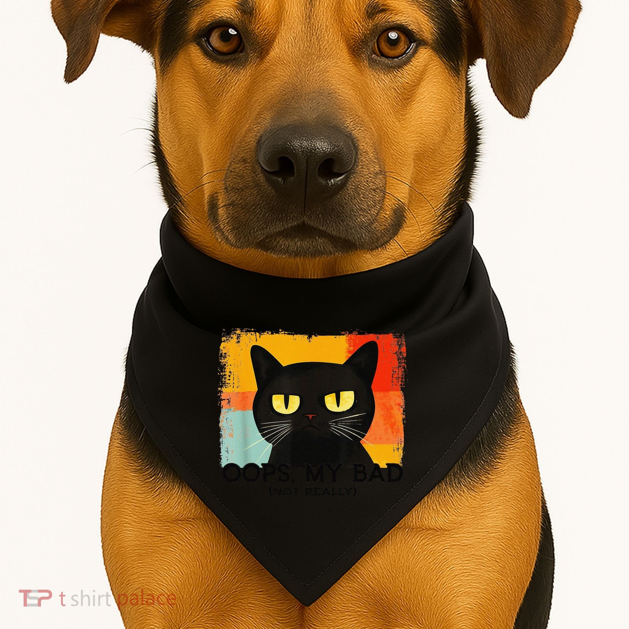 Funny Silly Cat Oops My Bad Not Really Sarcastic Saying Cat USA-Made Doggie Bandana