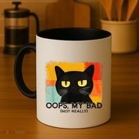 Funny Silly Cat Oops My Bad Not Really Sarcastic Saying Cat Coffee Mug thumb 4