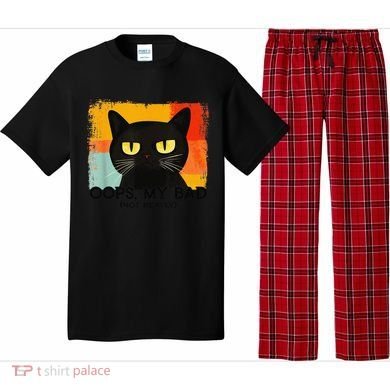 Funny Silly Cat Oops My Bad Not Really Sarcastic Saying Cat Pajama Set