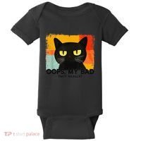 Funny Silly Cat Oops My Bad Not Really Sarcastic Saying Cat Baby Bodysuit thumb 0