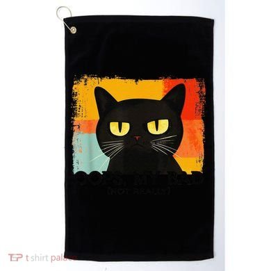 Funny Silly Cat Oops My Bad Not Really Sarcastic Saying Cat Golf Towel