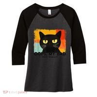 Funny Silly Cat Oops My Bad Not Really Sarcastic Saying Cat Women's Tri-Blend 3/4-Sleeve Raglan Shirt thumb 0