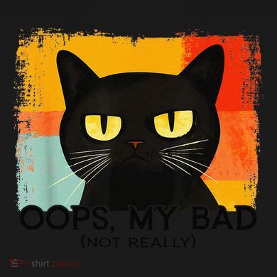 Funny Silly Cat Oops My Bad Not Really Sarcastic Saying Cat Women's Tri-Blend 3/4-Sleeve Raglan Shirt