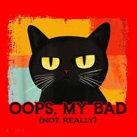 Funny Silly Cat Oops My Bad Not Really Sarcastic Saying Cat Santa Hat thumb 1