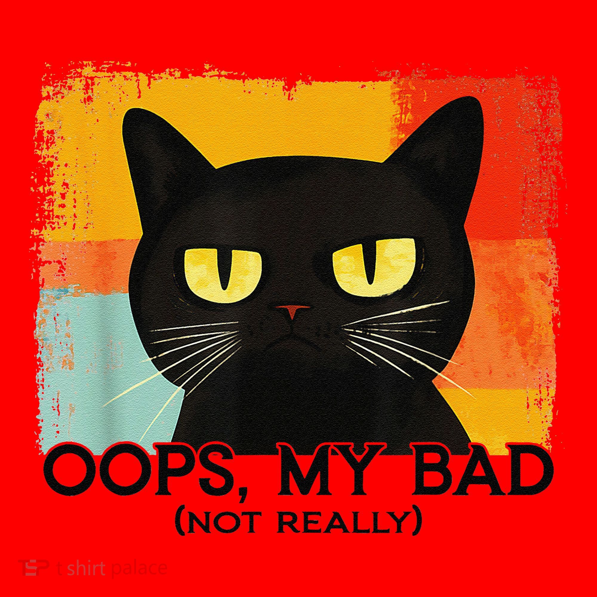 Funny Silly Cat Oops My Bad Not Really Sarcastic Saying Cat Santa Hat
