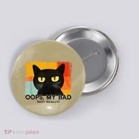 Funny Silly Cat Oops My Bad Not Really Sarcastic Saying Cat Button thumb 0