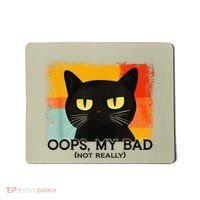 Funny Silly Cat Oops My Bad Not Really Sarcastic Saying Cat Mousepad thumb 0