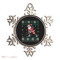 Funny Santa Claus Christmas Ice Hockey Ugly Sweater Boys Great Gift Ornament thumb 0