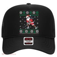 Funny Santa Claus Christmas Ice Hockey Ugly Sweater Boys Great Gift Hat thumb 0