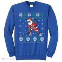 Funny Santa Claus Christmas Ice Hockey Ugly Sweater Boys Great Gift Sweatshirt thumb 0