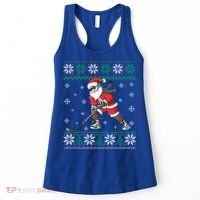 Funny Santa Claus Christmas Ice Hockey Ugly Sweater Boys Great Gift Women's Tank Top thumb 0