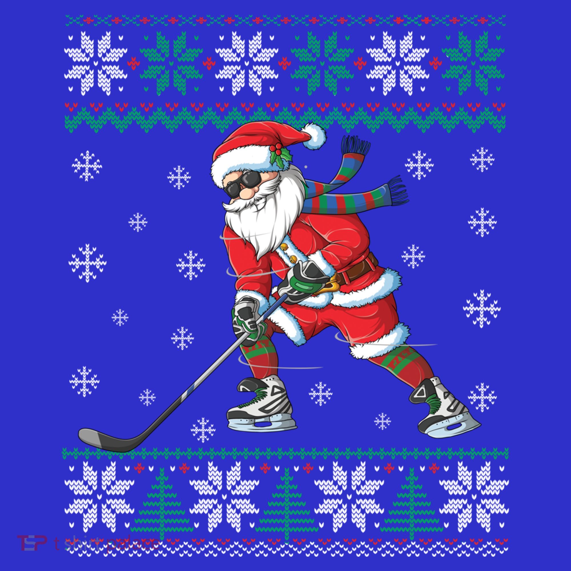 Funny Santa Claus Christmas Ice Hockey Ugly Sweater Boys Great Gift Women's Tank Top