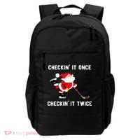 Funny Santa Clause Christmas Ice Hockey For Boys Great Gift Backpack thumb 0