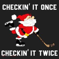 Funny Santa Clause Christmas Ice Hockey For Boys Great Gift Beanie thumb 2