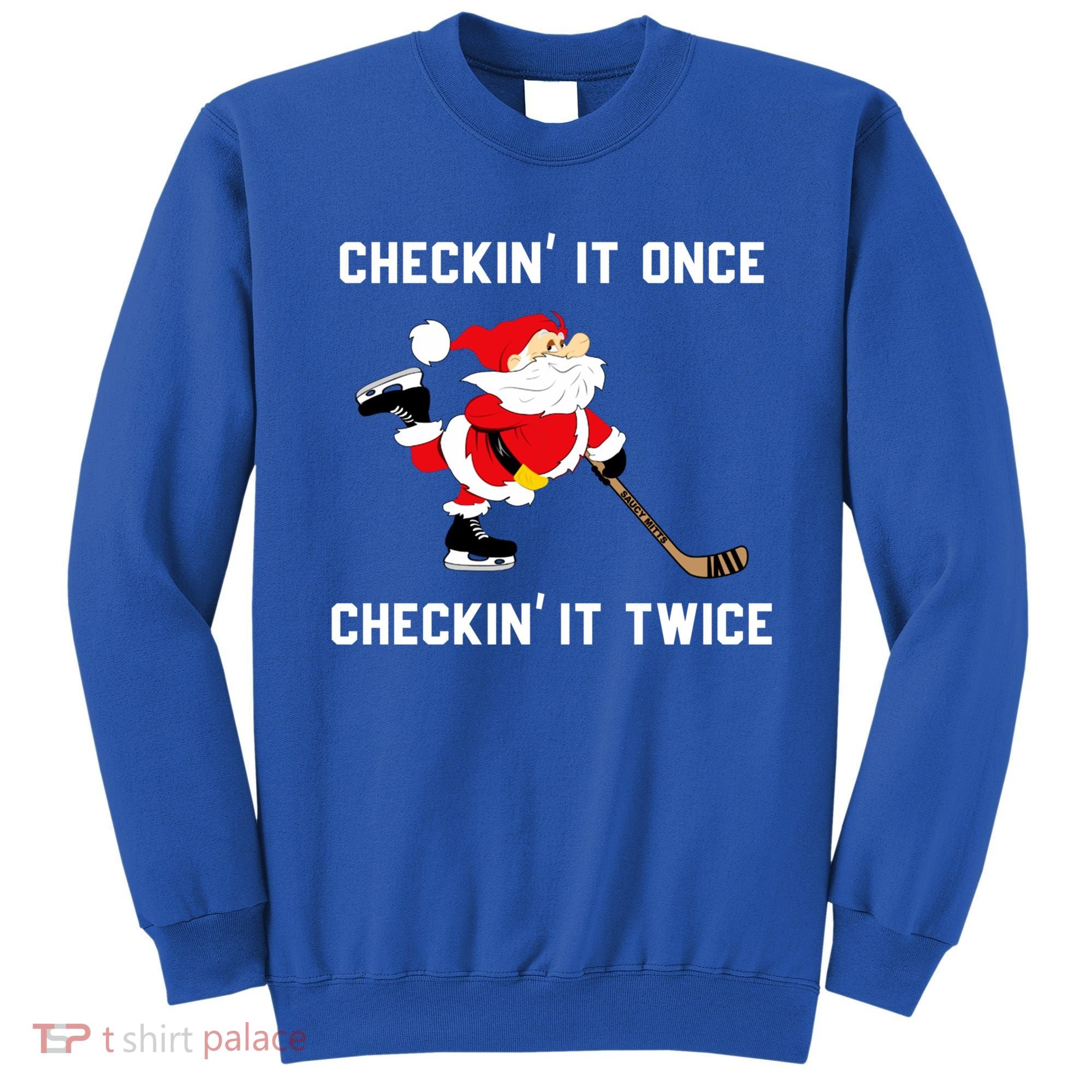 Funny Santa Clause Christmas Ice Hockey For Boys Great Gift Sweatshirt