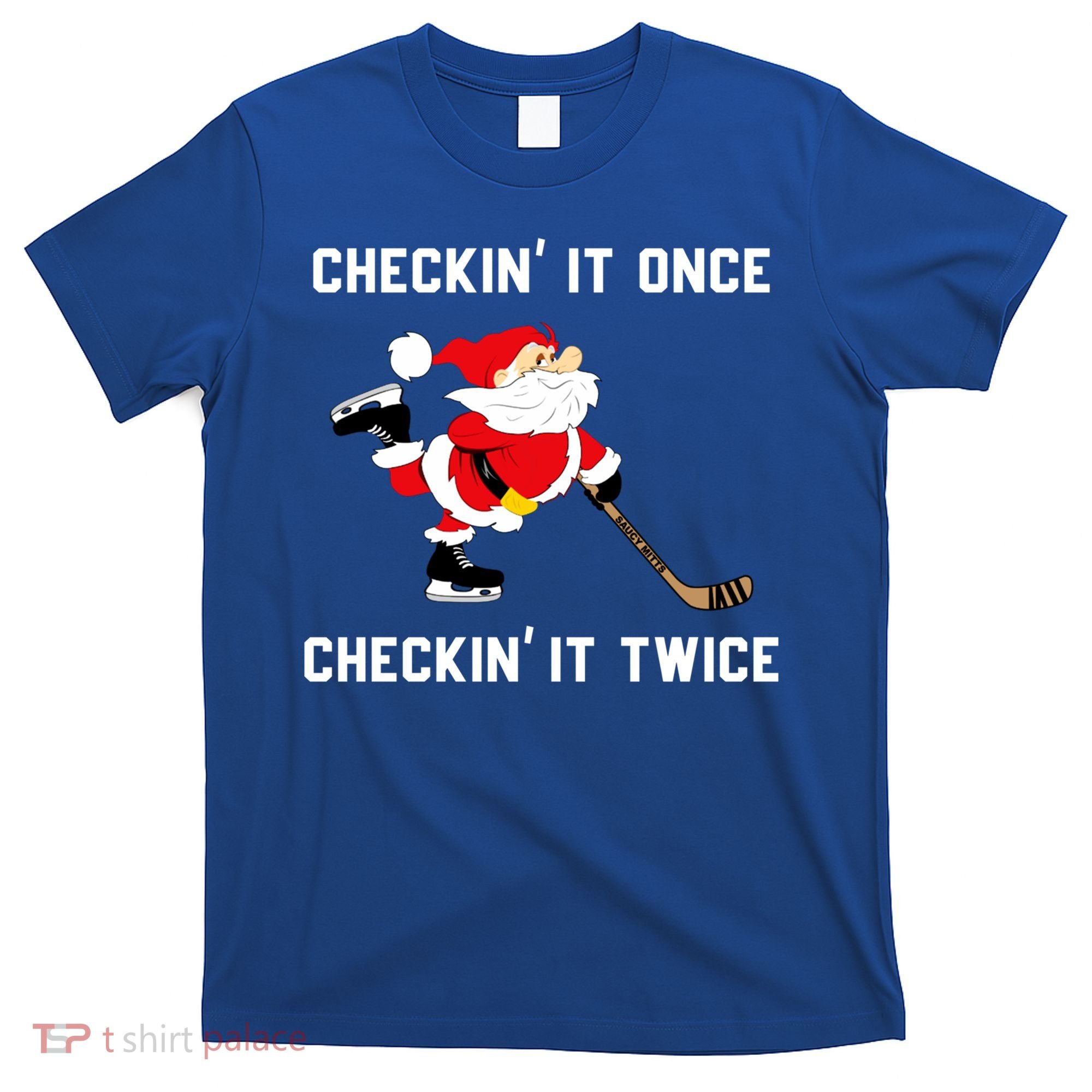 Funny Santa Clause Christmas Ice Hockey For Boys Great Gift T-Shirt