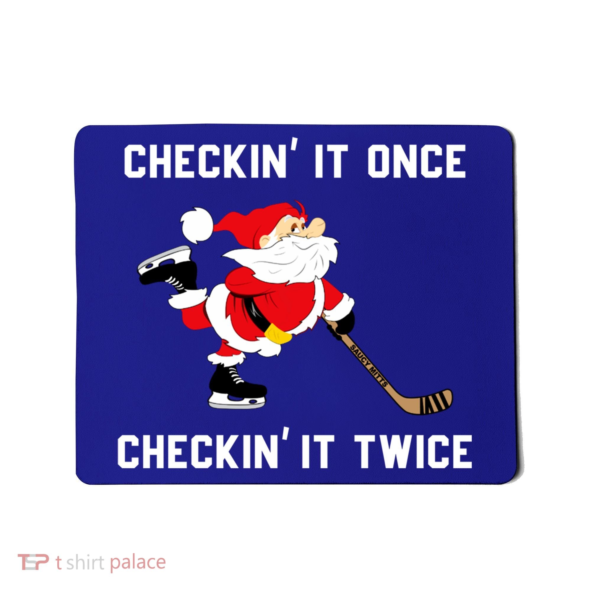Funny Santa Clause Christmas Ice Hockey For Boys Great Gift Mousepad