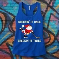 Funny Santa Clause Christmas Ice Hockey For Boys Great Gift Women's Tank Top thumb 3