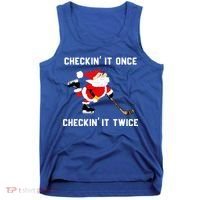 Funny Santa Clause Christmas Ice Hockey For Boys Great Gift Tank Top thumb 0
