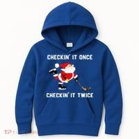 Funny Santa Clause Christmas Ice Hockey For Boys Great Gift Kids Hoodie thumb 0