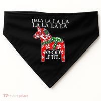 Funny Swedish Christmas God Jul Dala Horse Dalahost USA-Made Doggie Bandana thumb 0
