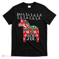 Funny Swedish Christmas God Jul Dala Horse Dalahost T-Shirt thumb 0