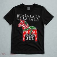Funny Swedish Christmas God Jul Dala Horse Dalahost T-Shirt thumb 5