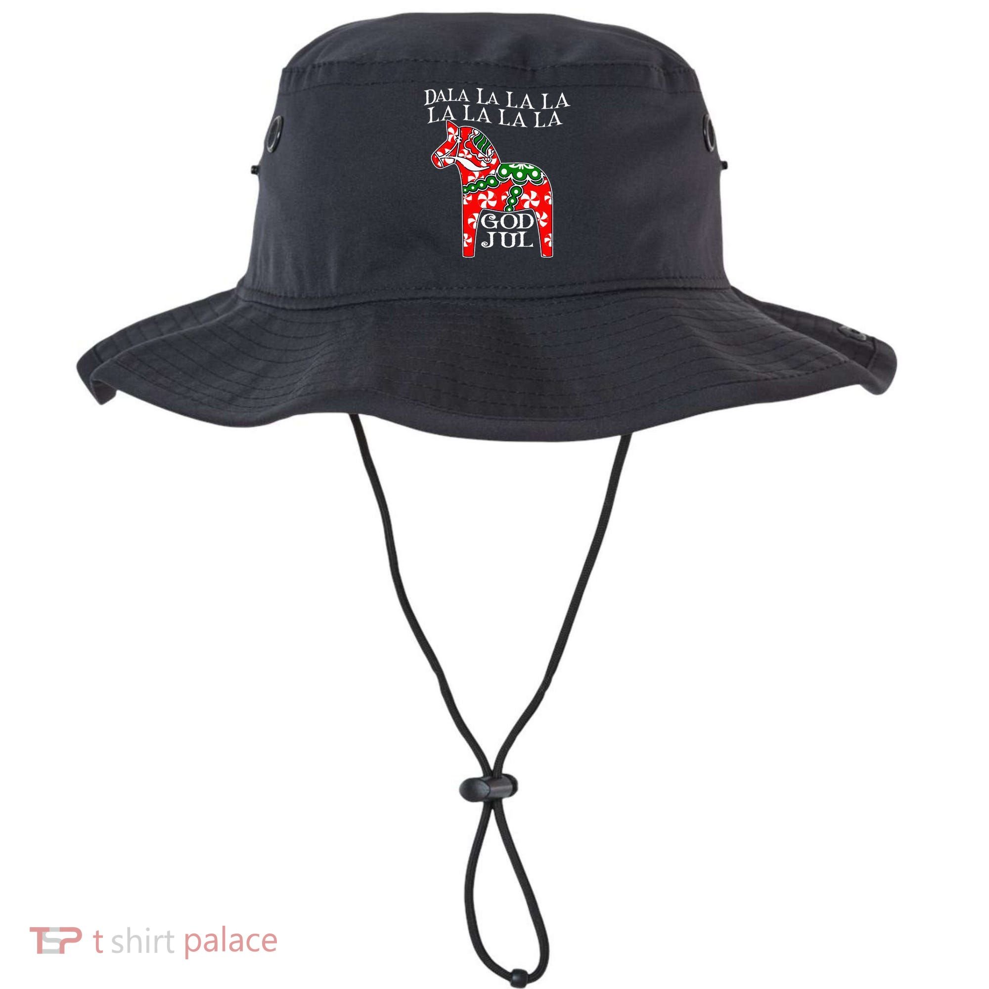 Funny Swedish Christmas God Jul Dala Horse Dalahost Bucket Hat