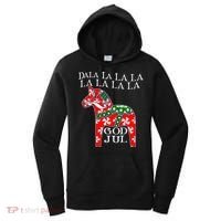 Funny Swedish Christmas God Jul Dala Horse Dalahost Women's Hoodie thumb 0