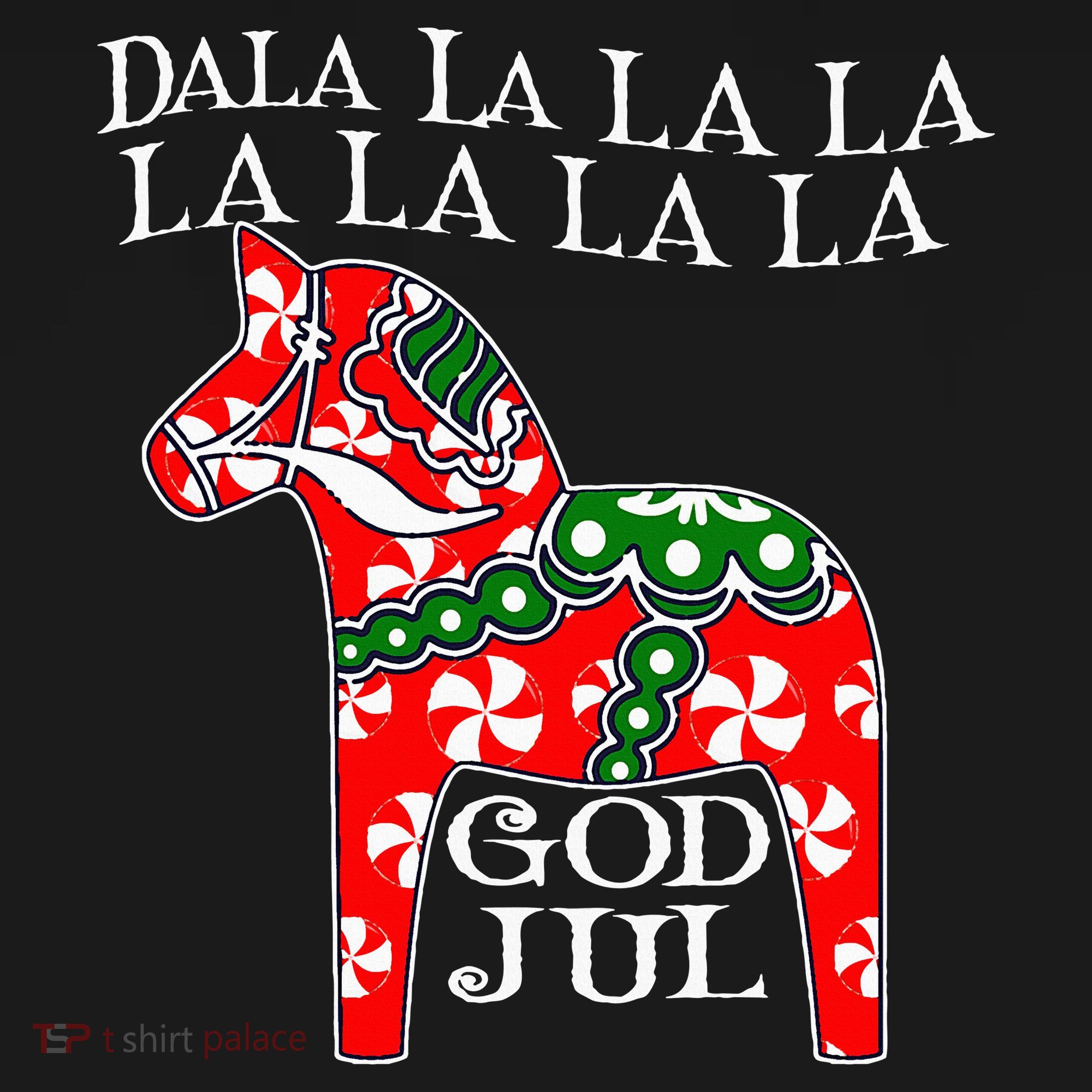 Funny Swedish Christmas God Jul Dala Horse Dalahost Women's Hoodie