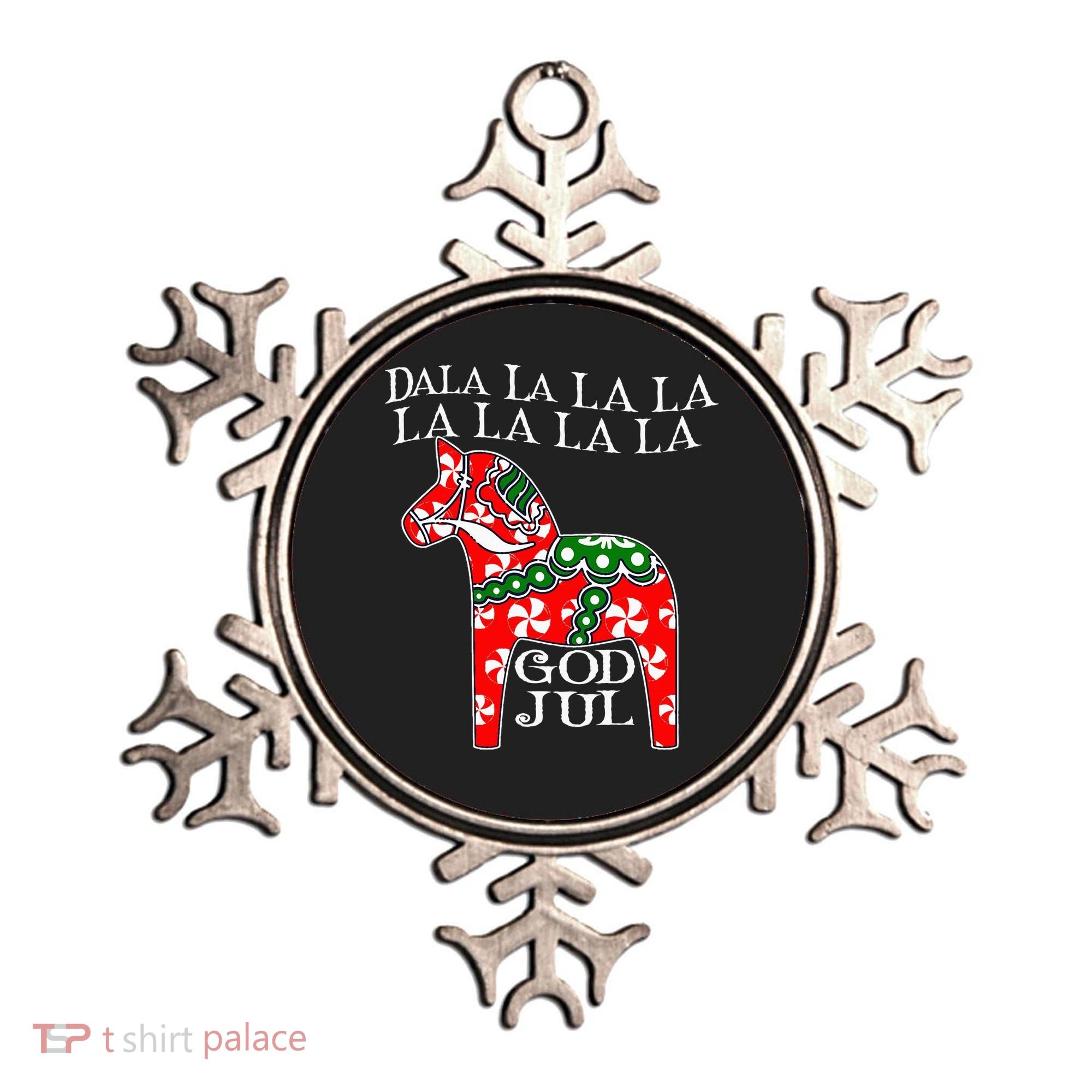 Funny Swedish Christmas God Jul Dala Horse Dalahost Ornament