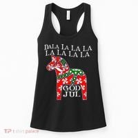 Funny Swedish Christmas God Jul Dala Horse Dalahost Women's Tank Top thumb 0