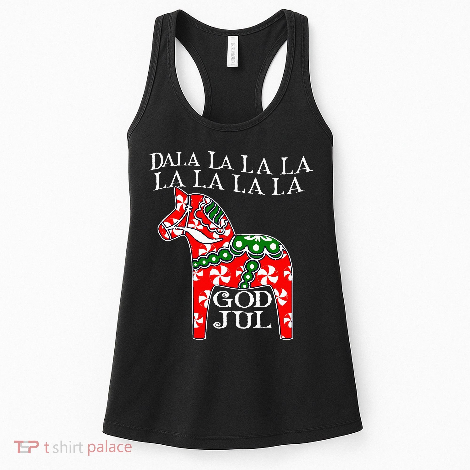Funny Swedish Christmas God Jul Dala Horse Dalahost Women's Tank Top