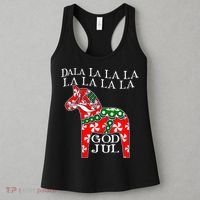 Funny Swedish Christmas God Jul Dala Horse Dalahost Women's Tank Top thumb 3
