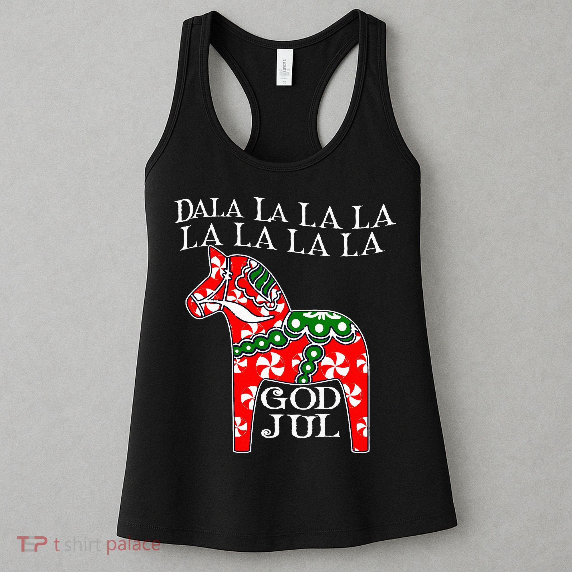 Funny Swedish Christmas God Jul Dala Horse Dalahost Women's Tank Top