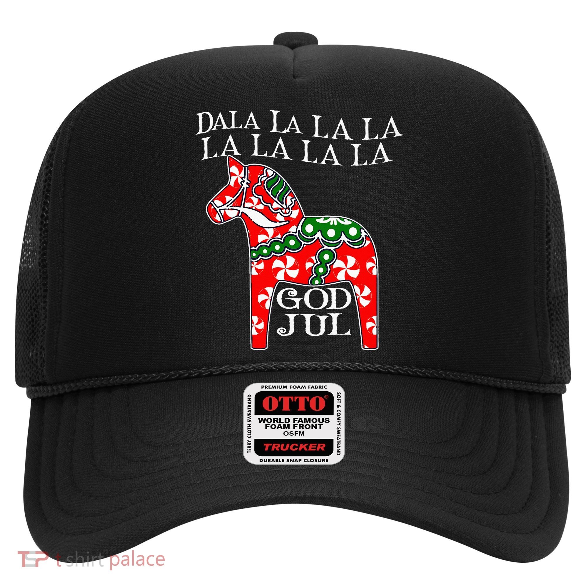 Funny Swedish Christmas God Jul Dala Horse Dalahost Hat