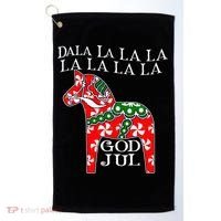 Funny Swedish Christmas God Jul Dala Horse Dalahost Golf Towel thumb 0