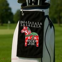 Funny Swedish Christmas God Jul Dala Horse Dalahost Golf Towel thumb 2