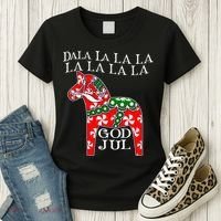 Funny Swedish Christmas God Jul Dala Horse Dalahost Women's T-Shirt thumb 3