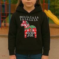 Funny Swedish Christmas God Jul Dala Horse Dalahost Kids Hoodie thumb 3
