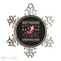 Funny Santa Claus Ugly Christmas Ice Hockey Best Pucking Gift Ornament thumb 0